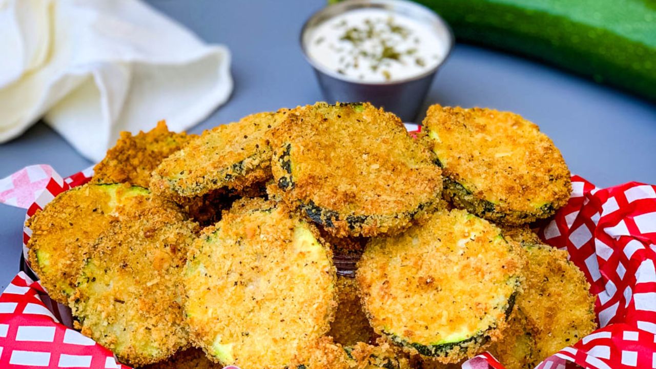 Receita de Abobrinha Empanada na Airfryer