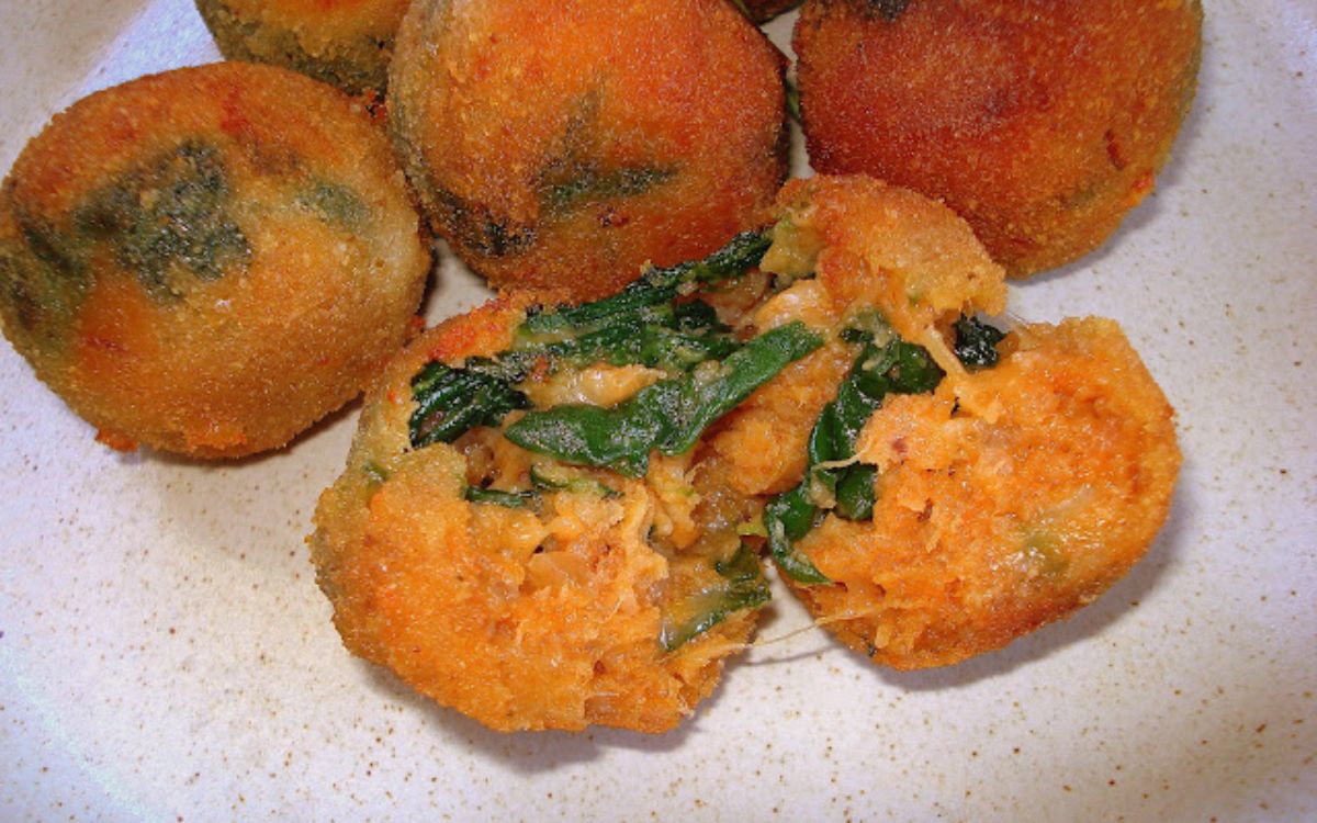 bolinho de alheira com espinafre na airfryer