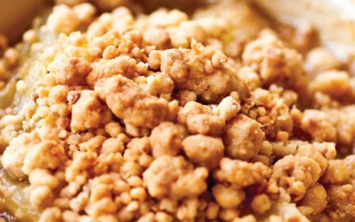 crumble de banana paçoca airfryer