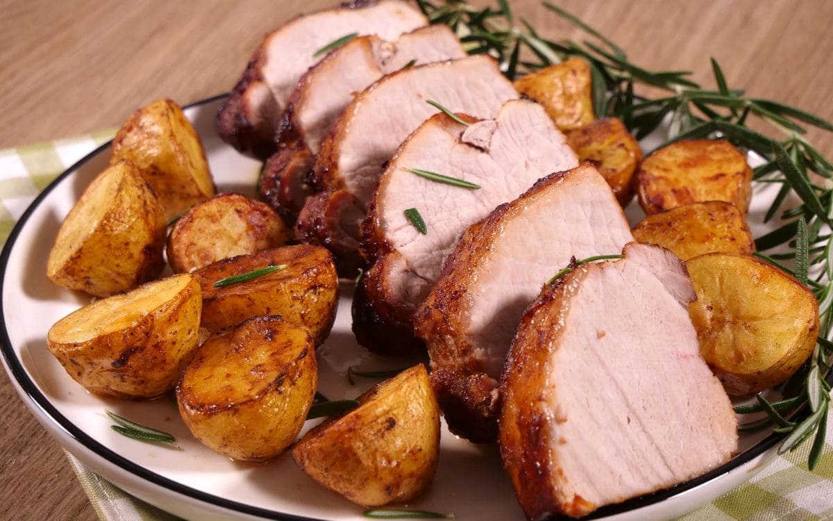 picanha suína com batata na airfryer