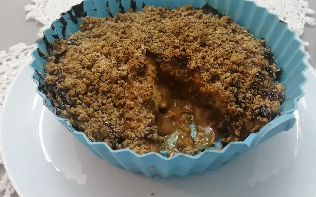 Receita de Torta de Banana com Doce de Leite na Airfryer