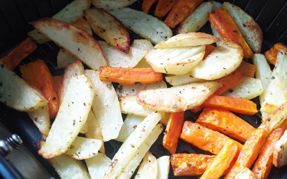 batata e cenoura na airfryer