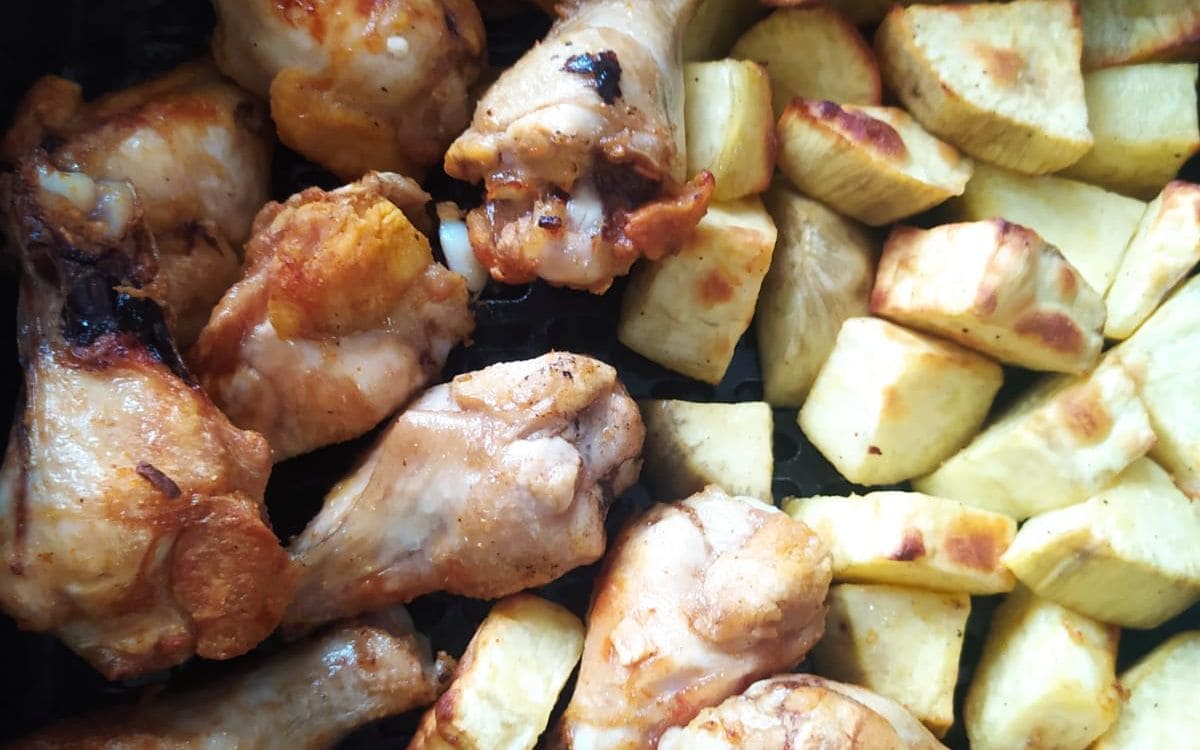 frango com batata doce na airfryer