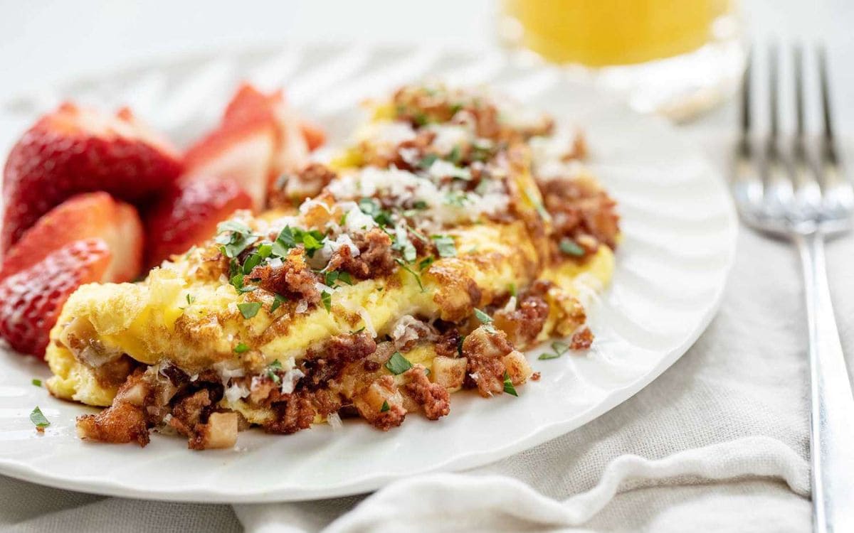 omelete com carne moída na airfryer