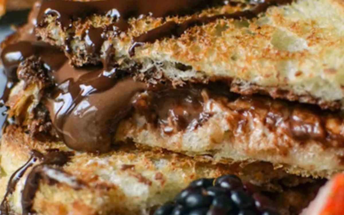 pão com nutella na airfryer