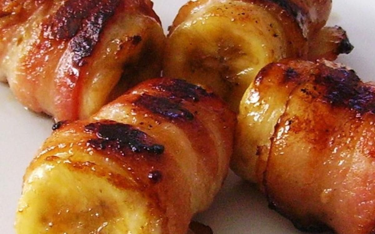 banana com queijo e bacon na airfryer