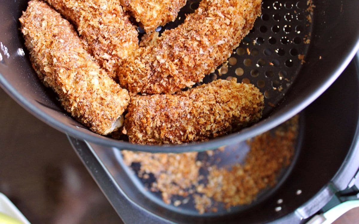 banana frita a milanesa na airfryer