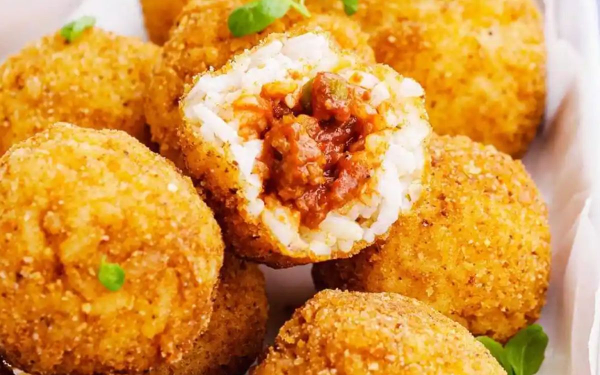 bolinho de arroz com carne moida na airfryer