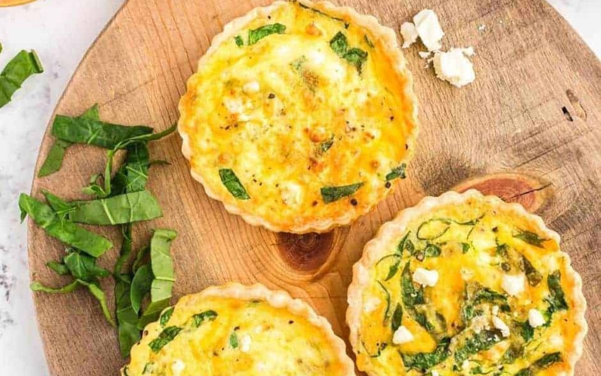 quiche fácil de espinafre na airfryer