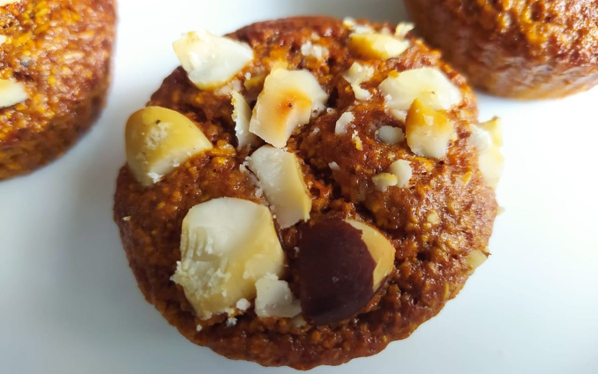 Receita de Bolinho de Doce de Leite com Castanhas do Pará na Airfryer