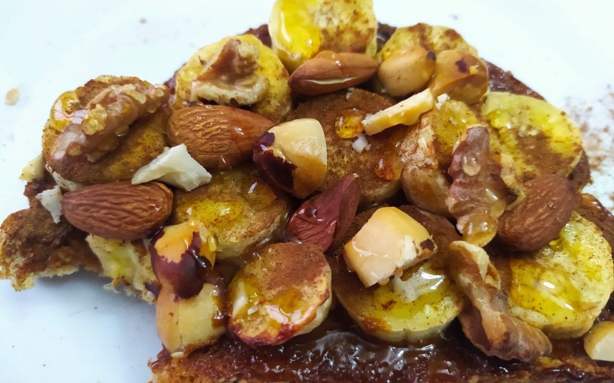 torrada de banana com mix de nuts na airfryer