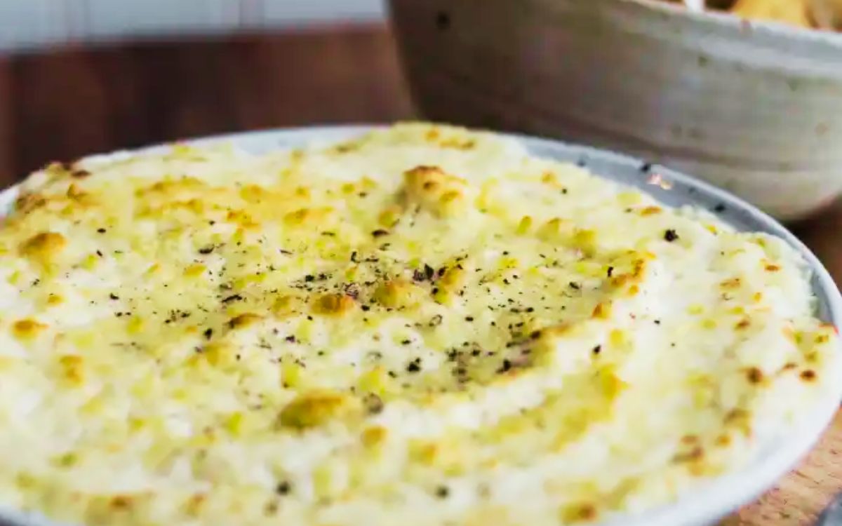 palmito gratinado com alho poró na airfryer