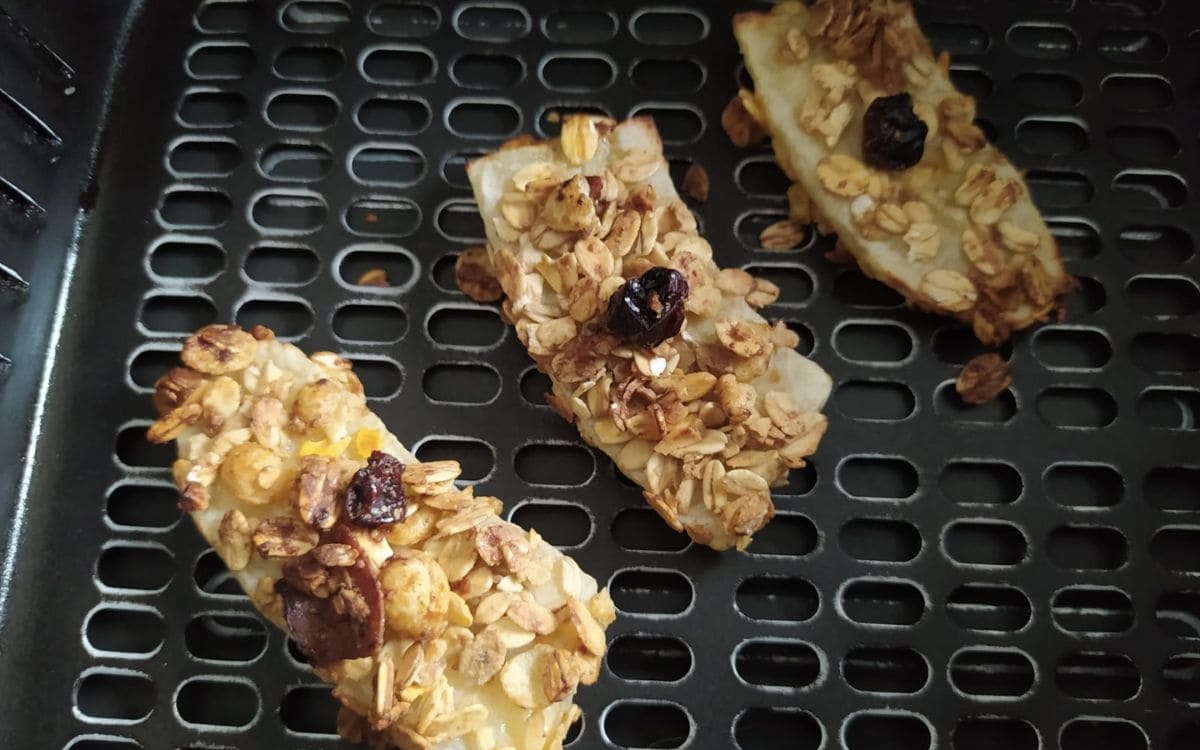 Receita de Banana com Granola na Air Fryer