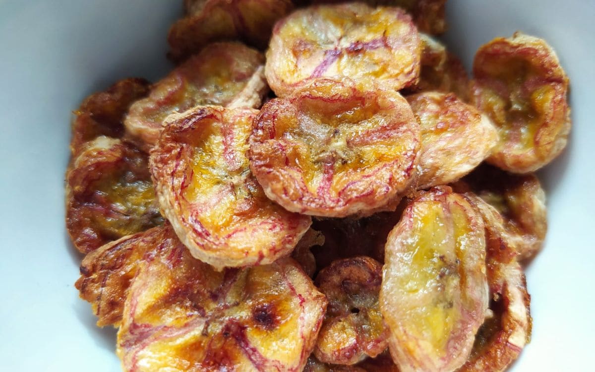 chips de banana caturra na airfryer