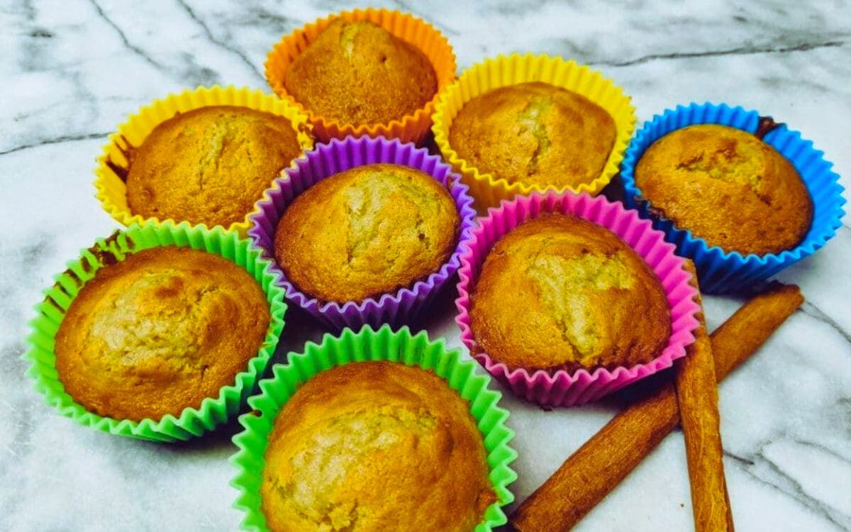 bolinho de banana saudável na airfryer