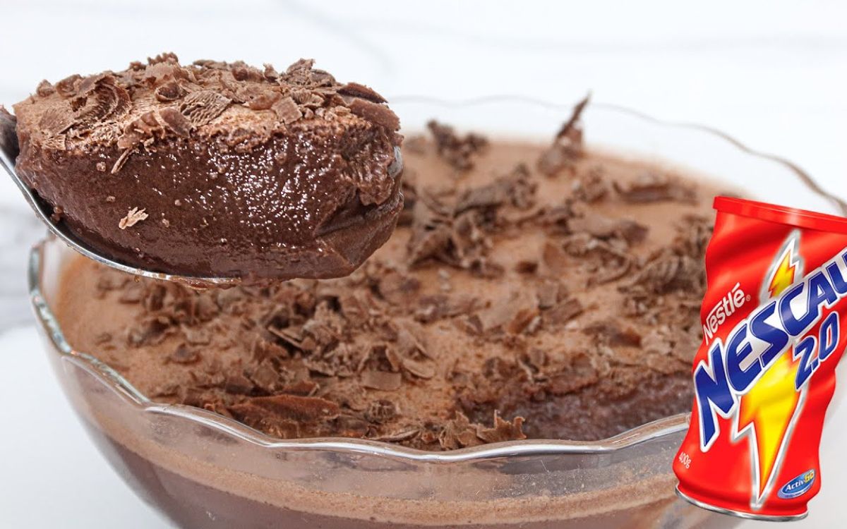 mousse de chocolate com nescau