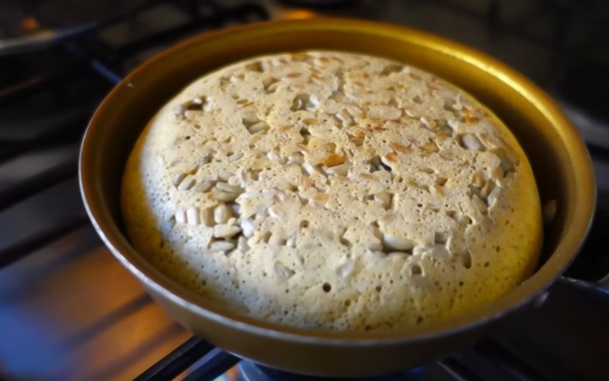 pão de aveia na frigideira