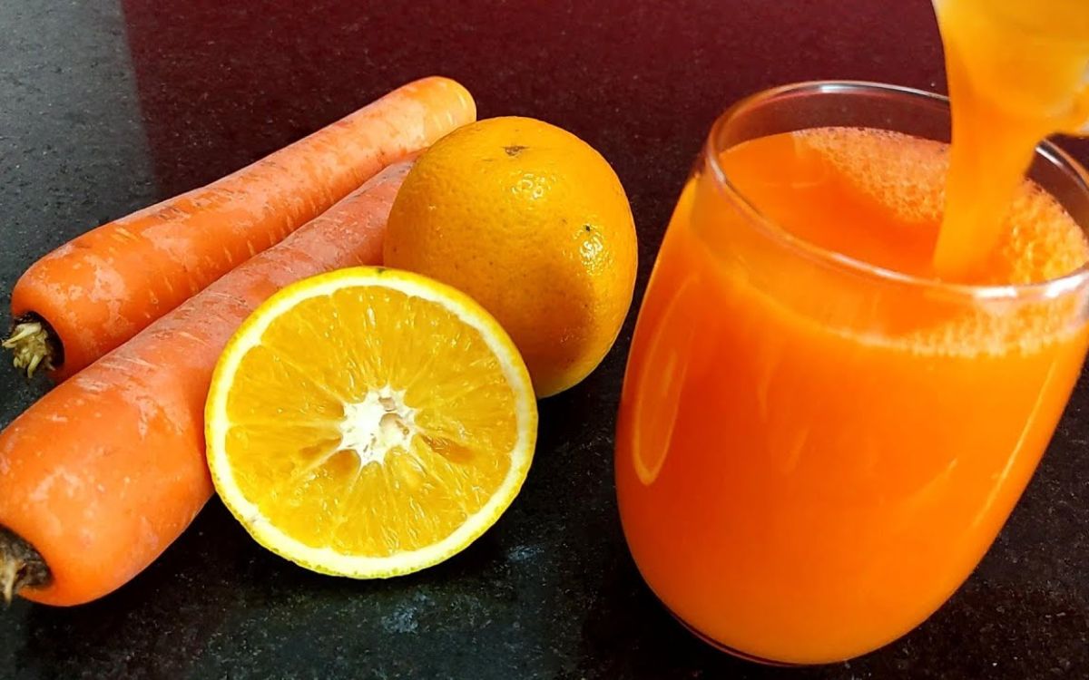 suco de laranja com cenoura