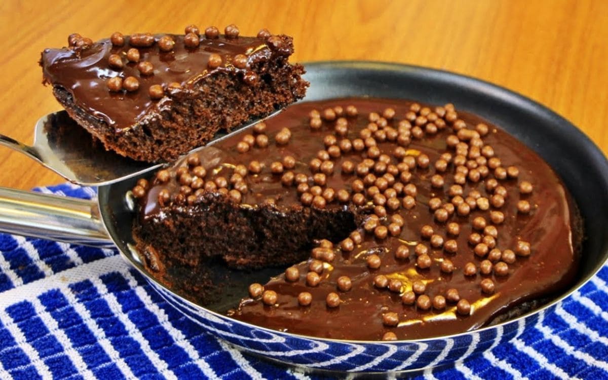 bolo de chocolate na frigideira