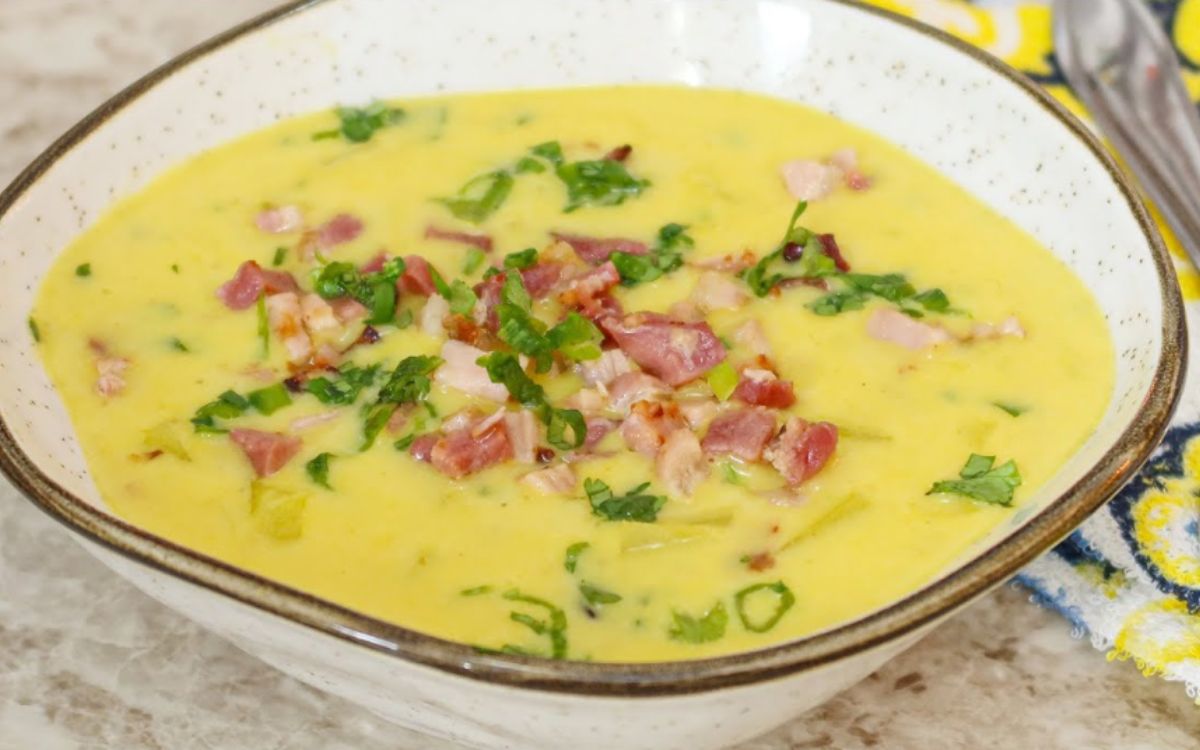 caldo de batata com bacon