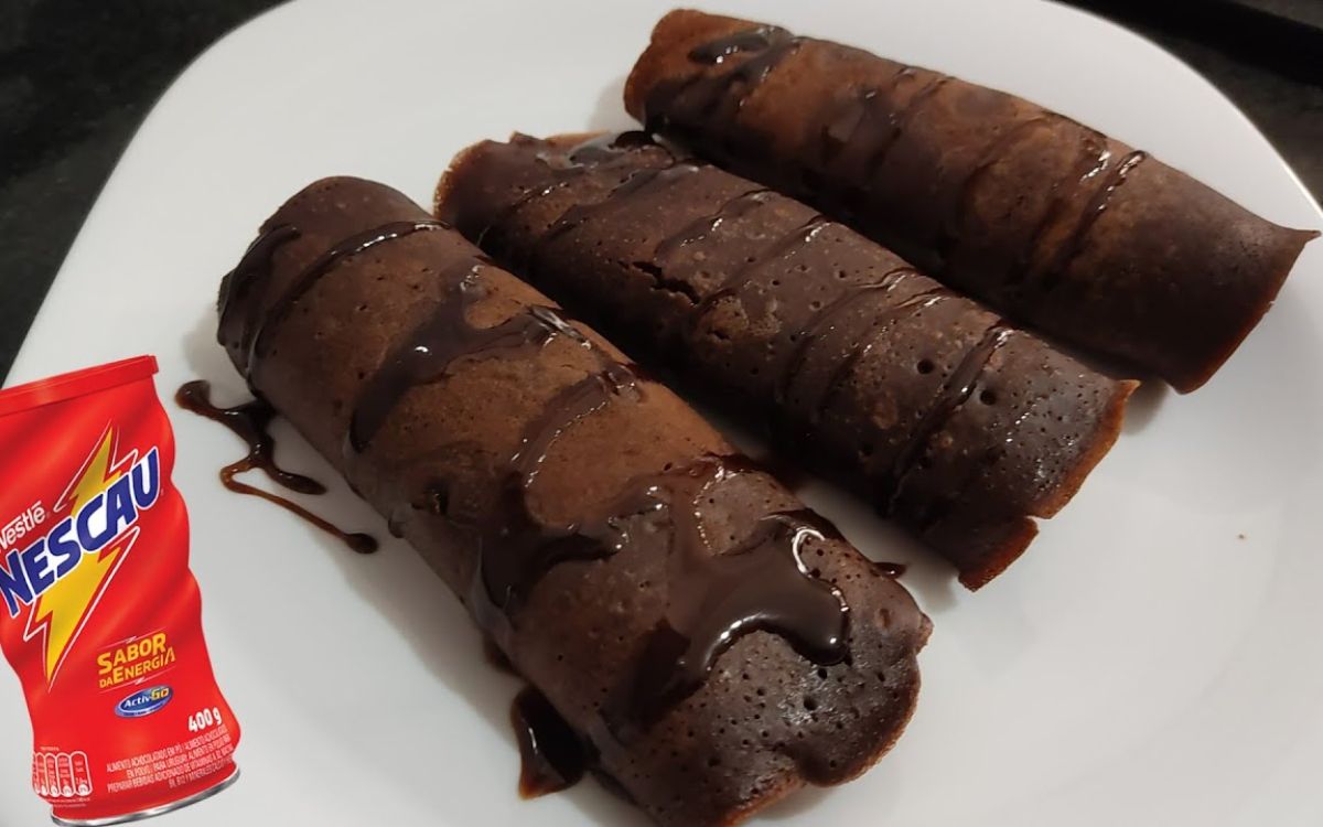 panqueca de chocolate com nescau