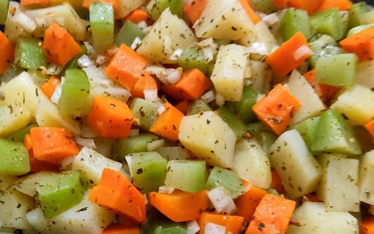 salada de legumes cozidos