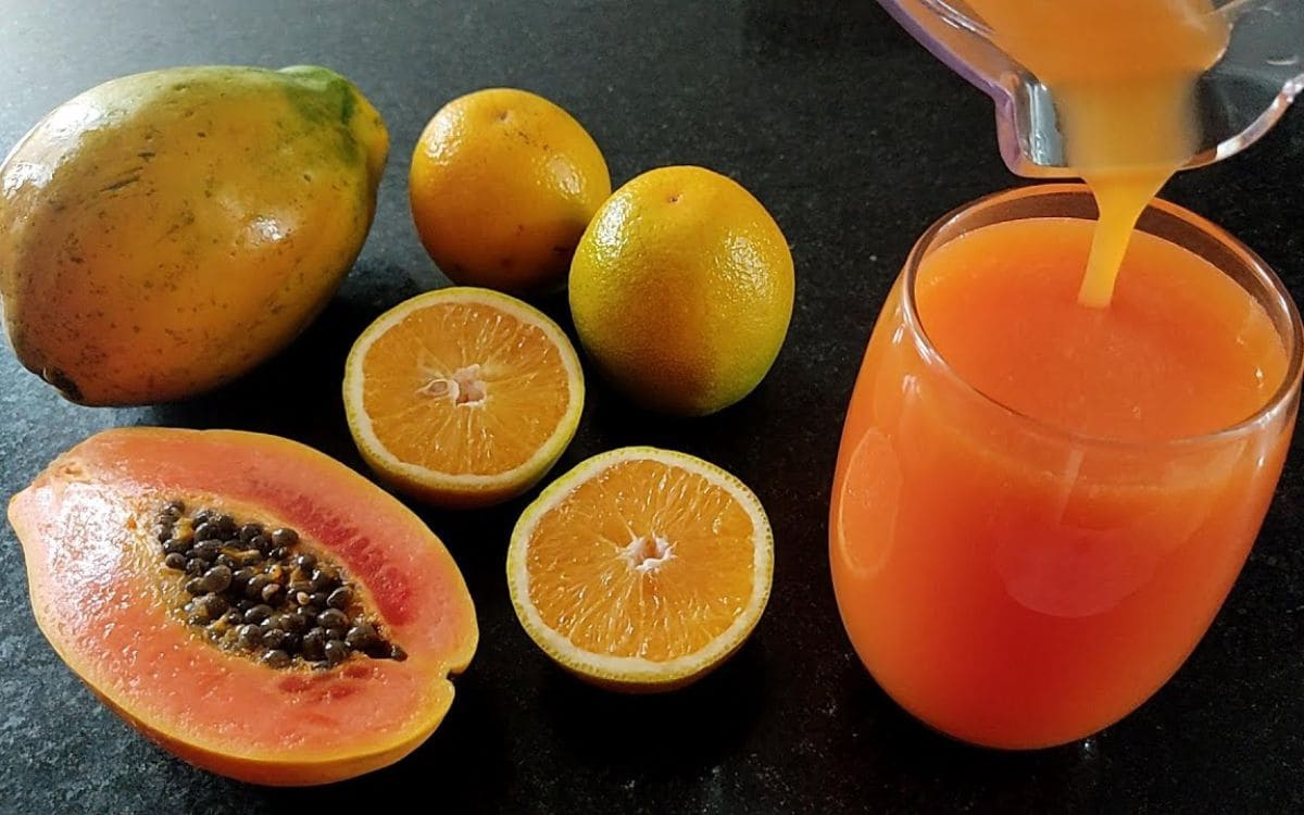 suco de laranja com mamão